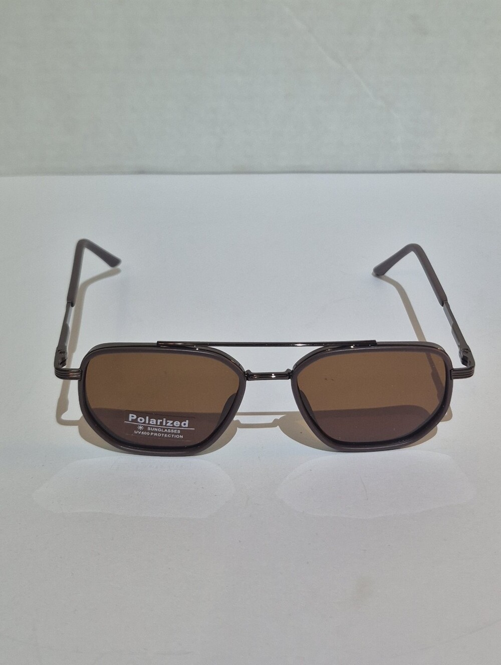 Polarized Men's Rectangle Sunglasses - Brown Lenses